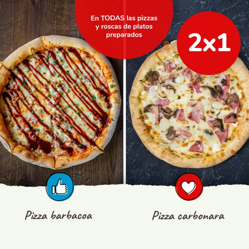 2×1 en pizzas carrefour